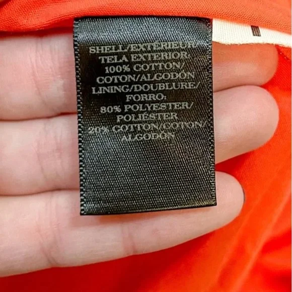 Ann Taylor Floral Eyelet Lace Shirt Dress Orange - Picture 8 of 9